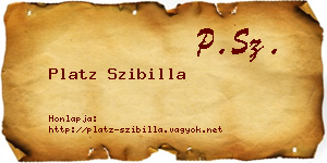 Platz Szibilla névjegykártya